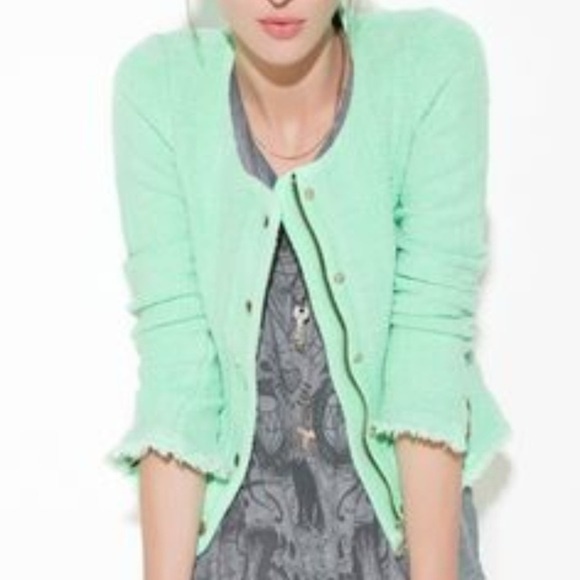 zara mint green jacket